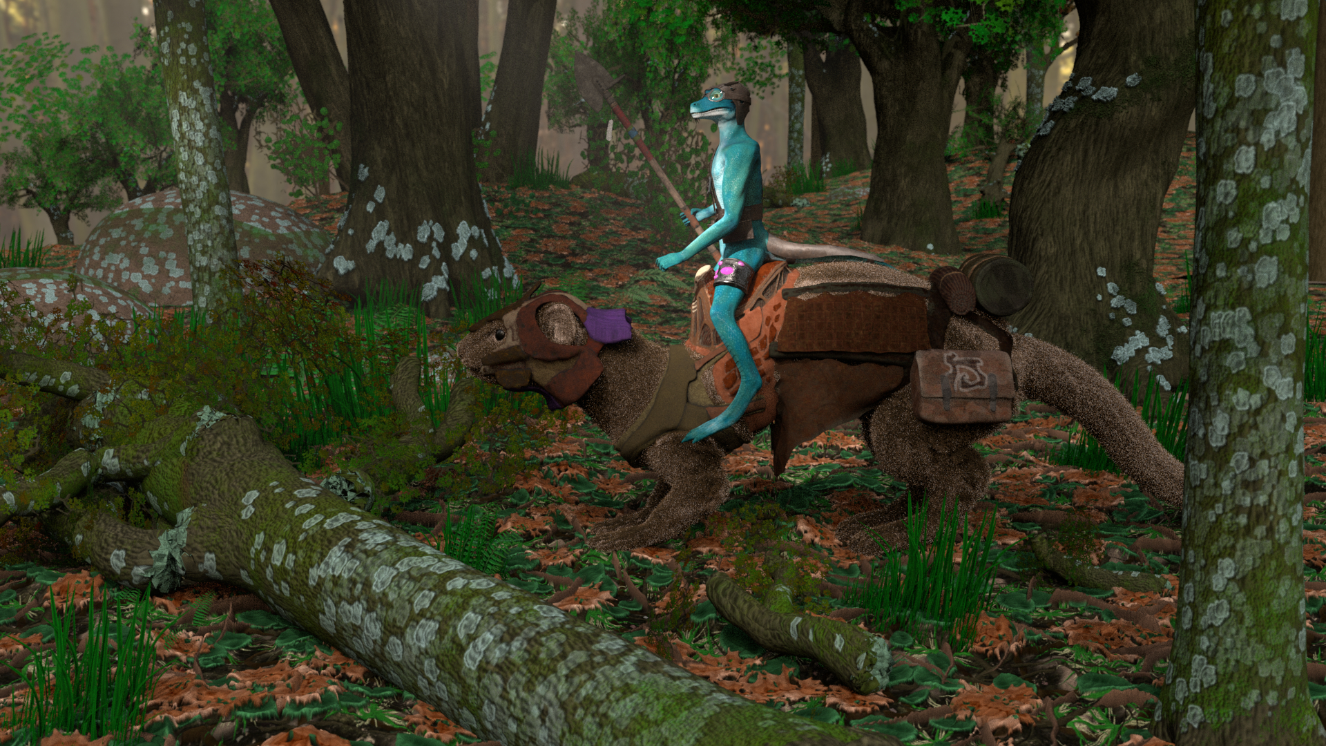 Kobold Scout on Dire Ferret surveying the edges of it's territory.